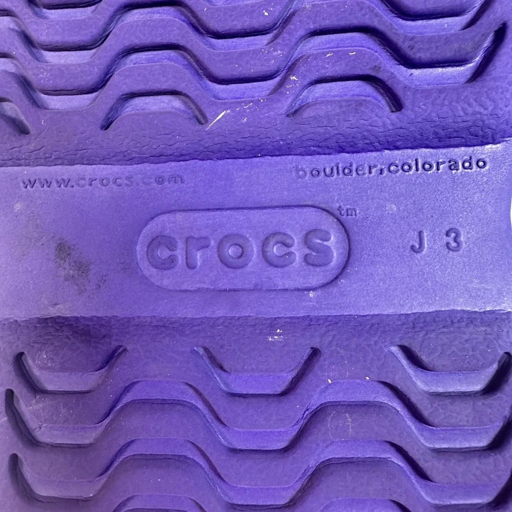 Crocs Electro Clogs Youth Girls SZ 3 Purple Pink Lightweight Casual Water Shoes
